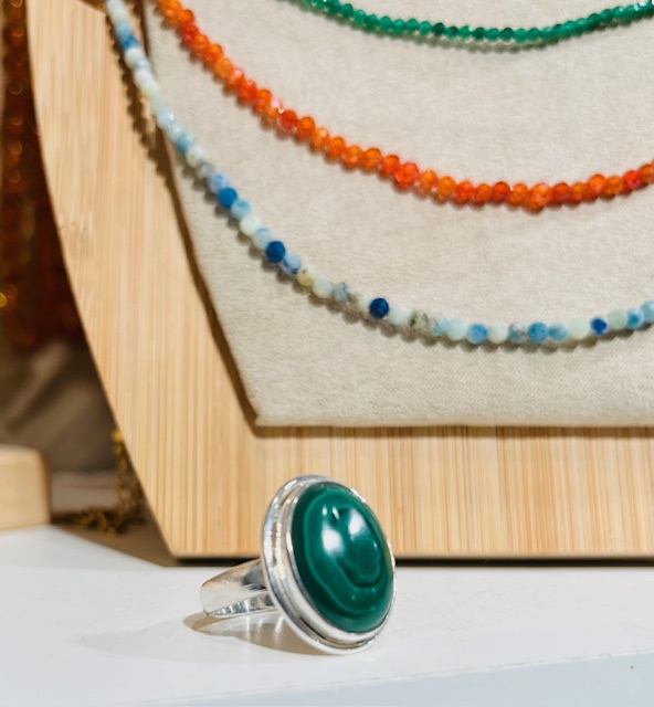 Bague en argent et malachite BM2 – Image 4
