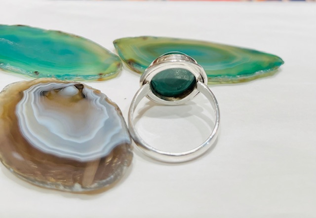 Bague en argent et malachite BM2 – Image 3