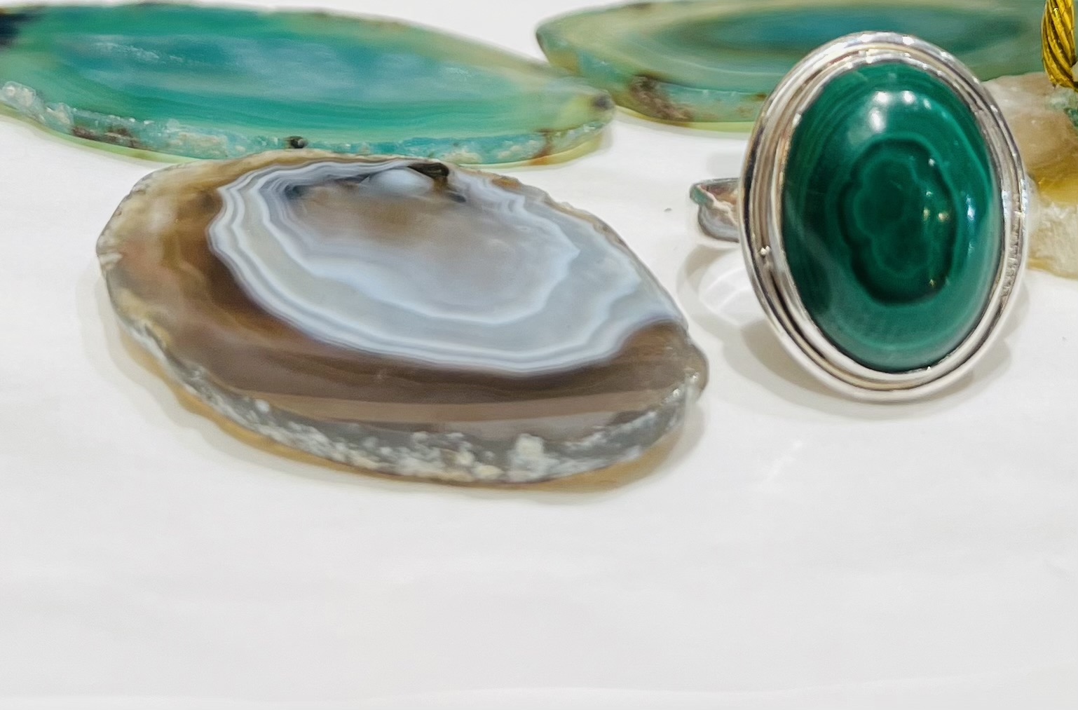 Bague en argent et malachite BM2 – Image 2