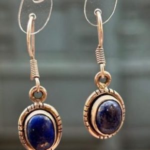 Boucles d’oreilles en argent et lapis lazuli