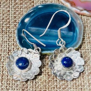 Boucles d’oreilles en argent et lapis lazuli